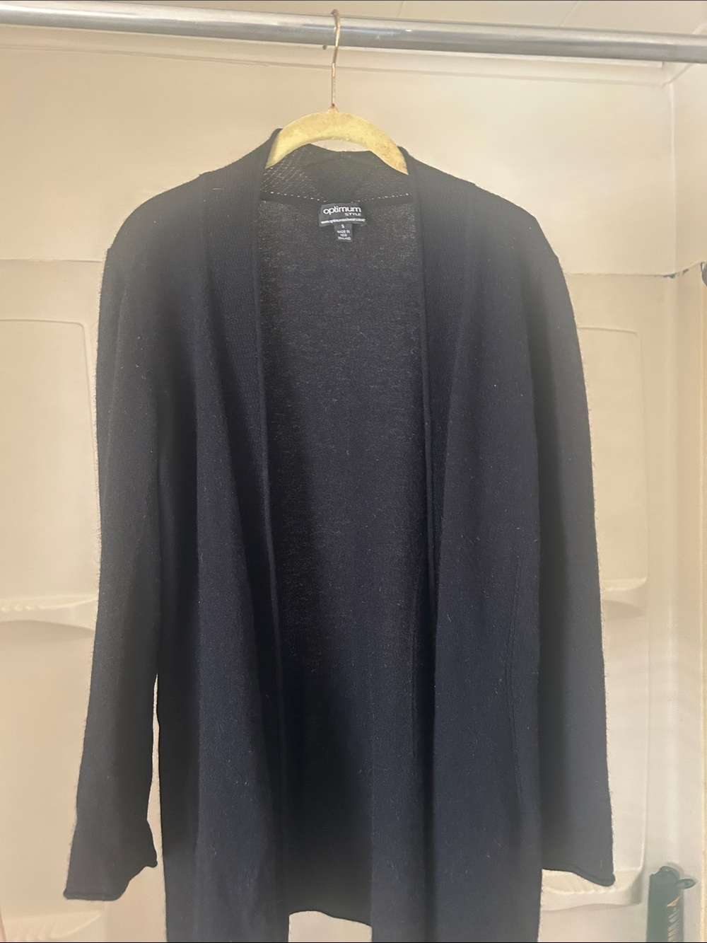 Women's Open-Front Black Cardigan
55% Merino Wool
 and other wools